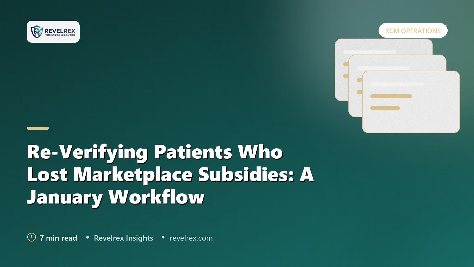Re-Verifying Patients Who Lost Marketplace Subsidies: A January Workflow